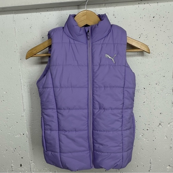 Puma Girls Youth size Small Purple Quilted Puffer Vest - Picture 2 of 10
